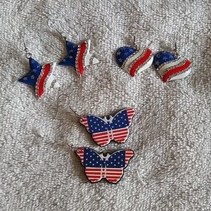 Lot of patriotic earrings